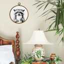 BCUANGD Bathroom Raccoon Round Wall Art Decor - Funny Raccoon Wall Art Canvas Frame Artwork Prints, Pet Animals in Bathtub Round Wall Hanging Decorations for Home Bathroom, 10"x10"