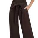 Nlife Tank Top Sleeveless Flare Jumpsuit with Pockets Women Crew Neck Zipper Back Romper Halter Jumper Wide leg Bodysuits (X-Large, V-3-Bistre)