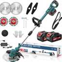 Electric Weed Wacker Cordless, Battery Powered Weed Eater String Battery, 21V Electric Weed Eater, for Lawn, Bush Trimming(with 2 x 4.0Ah Batteries and Fast Charger Included) (Blue)