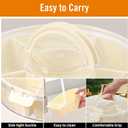 Dishwasher Safety -Divided Rotating Serving Tray with Lid and Handle,Portable Snackle Box for Fruits Snacks Charcuterie,Clear Organizer and Fridge Storage Container,Veggie Platters for Adults Child