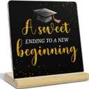 2 x Graduation Desk Decor,a Sweet Ending to a New Beginning Acrylic Sign,Graduation Gifts for College