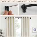 Black Aluminum 48-88" Wrap Around Curtain Rod with 1 Inch Diameter, 50 lbs Weight Capacity, Blackout, Adjustable, Wall Mounted