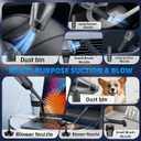 PATO Cordless Handheld Vacuum Cleaner, Mini Car Vacuum with Powerful Suction, Portable Dust Collector Matte Black