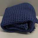 RESARE Waffle Bath Mat for Bathroom, Super Absorbent Bathroom Rugs Non Slip Machine Washable, Ultra Soft Quick Dry Boho Bath Rugs with Tassels for Floor, Upgraded Bordered Design, 18"x30" Navy