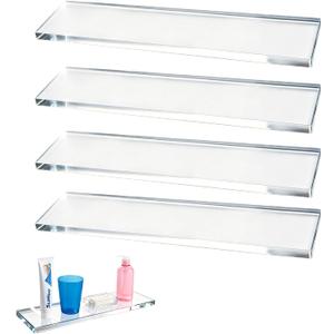 4pack Acrylic Medicine Cabinet Replacement Shelves 13inch Medicine Replacements Suitable for Medicine Bathroom Kitchen WallMounted Hanging Medicine Cabinet Shelves
