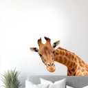 Curious Giraffe Wall Decal, 15" x 23" Large Vinyl Art for Living Room & Bedroom Decor, Animal Sticker for Baby Nursery, Jungle Safari Theme for Adults & Children