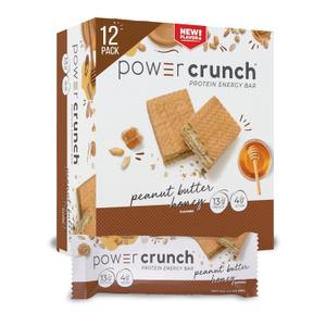 Power Crunch Protein Wafer Bars, High Protein Snacks with Delicious Taste, Peanut Butter Honey, 1.4 Ounce (12 Count), Best By: 04/09/25