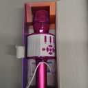 Amazmic Kids Karaoke Microphone Machine Toy Bluetooth Microphone Portable Wireless Karaoke Machine Handheld with LED Lights, Gift for Children Adults Birthday Party, Home KTV(Purple)