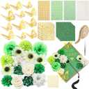 Wavwavw 43 PCS DIY Graduation Cap Decorations Kit, Grad Cap Decorations Included Faux Flowers 3D Butterfly Self Adhesive Rhinestones Stickers Alphabet Letter Stickers for 2026 Grad Party(Green), 11.817.871.18 Inches