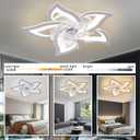 Bevenus Low Profile Ceiling Fan with Lights,110v Modern Dimmable Flower Shape, Remote Control/app Control,Timing 6 Gear Speeds Fan Ceiling Lamp., 27.2"