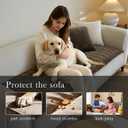 Linear Grid Couch Cover for Dogs Non-Slip - Thick Wear-Resistant Pet Sofa Protector for 3 Cushion Couch Large Silicone Particles Washable Furniture Mat for Dogs Cats Sectional, Size: 27.6" x 82.7"