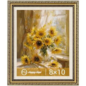 HappyHapi 8x10 Picture Frame Gold, Vintage Picture Frames for Wall or Tabletop Display, Antique Photo Frame for Wall DécorRetro Home Decor, 1 Pack