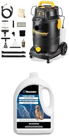 Bundle of Vacmaster VK809PWR 0201 8 Gallon 5.5 Peak HP Wet/Dry/Upholstery Shampoo Vacuum Cleaner + Vacmaster Clean & Restore Carpet Cleaner Formula  CCS03