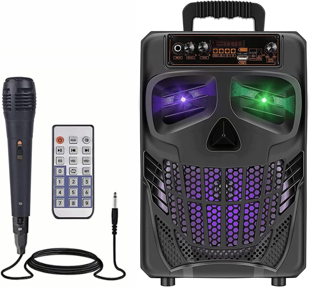 Portable Bluetooth Speaker with Subwoofer Wireless Speakers Big Support Remote Control FM Radio TF Card LED Lights MP3 Player Party for Home Camping iPhone Computer PC