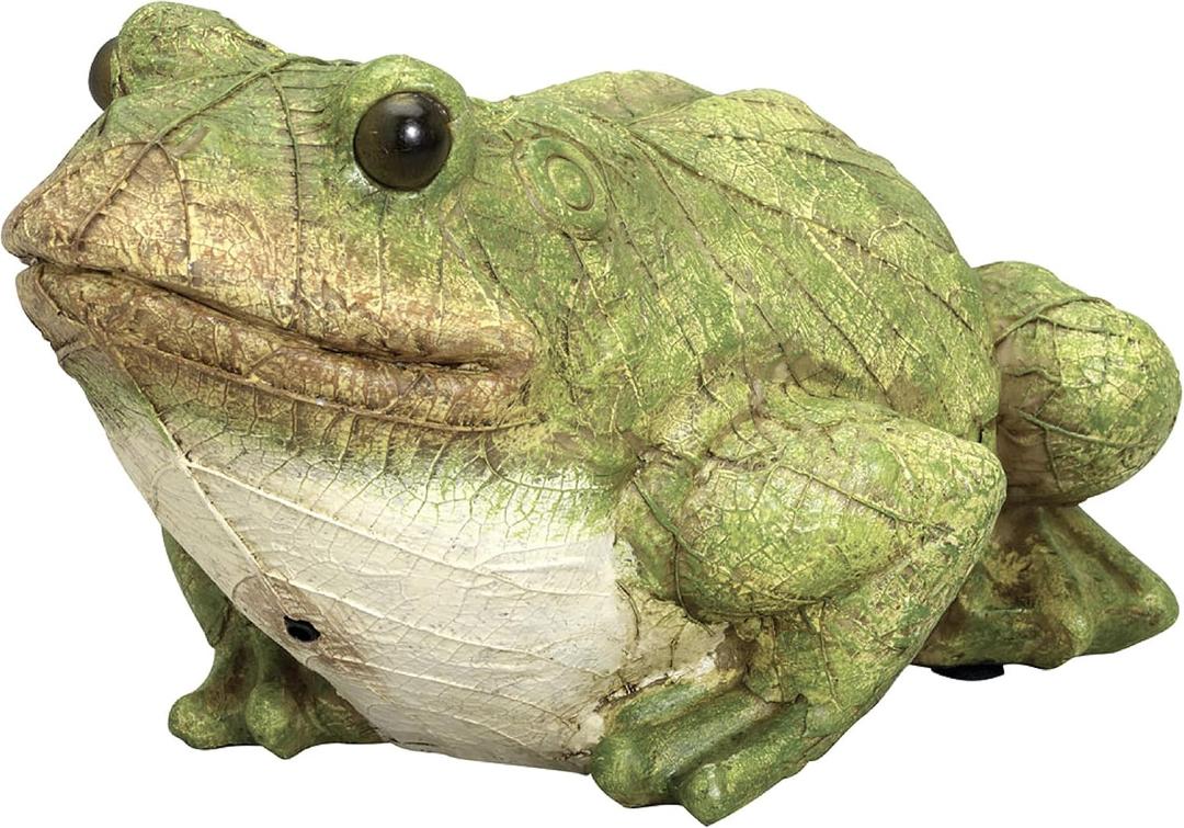 Bits and Pieces - Frog Motion Sensor and Detector Statue - Animal Gardening Gifts - Weather Resistant Garden Decoration Sculpture - 4" x 8"
