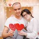 Oudain 15 Pcs 5 Inch Valentines Stuffed Fabric Hearts Tiered Tray Decor Valentine's Day Decor Buffalo Plaid Heart Shaped Hanging Ornaments for Wedding Party Farmhouse Crafts (Regular)