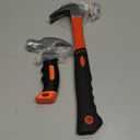 2 Piece Hammer Set,includes 1 Pack 8 OZ Mini Stubby Claw Hammer and 1 Pack 16 OZ Fiberglass General Purpose Claw Hammer,Soft Nonslip Handle & Heat Treated Head,Heavier for Higher Hardness