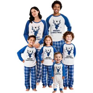 Awoscut Christmas Family Matching Pajamas Sets Christmas PJ's Letter Print Top and Plaid Pants Jammies Sleepwear(#h-11, Dad, XL)