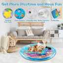 Cat Water Mats, Cat Cooling Pad, Cat Water Bed Play Mat, New Thickened Water Sensory Play Mat for Cats Dog, Ocean-Themed Round Sensory, Non-Slip Playmat, Floating Fish for Kitten Cats(39.4x39.4 in)