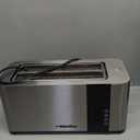 Mueller UltraToast Full Stainless Steel Toaster 4 Slice, Long Extra-Wide Slots for Bagels and Waffles, 6 Browning Levels, LED Display, Cancel/Defrost/Reheat Functions & Removable Tray, Kitchen Gadgets