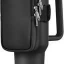 Water Bottle Pouch For Stanley Cup 40oz 30oz, Running Water Bottle Bag for Cards, Keys, Phone, Gym Accessories For Men Women, Travel Tumbler Mug Pouch Compatible With Stanley, Simple Modern (Black)