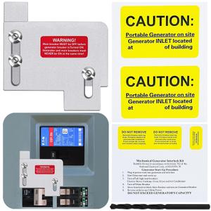 Generator Interlock Kit Compatible with Eaton Cutler Hammer Only CH SERIES TAN Breaker 150 and 200 amp Panels, Generator Horizontal Electrical Interlock Kit,1 1/2 in Spacing Between Main Branch Breaker