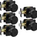 Haidms 5 Pack Black Door Knobs, Interior Door knobs, Privacy Door Knob for Bedroom or Bathroom, Matte Black Door Knobs