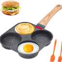 AHFLRITO 4-Cup Egg Pan Nonstick, Healthy Aluminum Omelette Pan, Breakfast Omelette Skillet for Fried Eggs Cooker, Pancakes, Suitable for Gas Stove & Induction Cookware