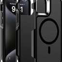 Magnetic Case for iPhone 15 Pro Max 6.7'',[Compatible with Magsafe][Heavy Duty Shockproof] [Military Grade Drop Protection][Non-slip] Rugged Durable 2-Layer Hard Bumper Phone Cover-Matte Black