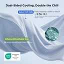 Bedsure Celestial Blue Cooling Blanket Queen Size for Hot Sleepers - Summer Cold Blanket for Queen Size Bed with Rayon Derived from Bamboo, Ice Cool Arc-Chill Thin Summer Bedding Essential, 90x90
