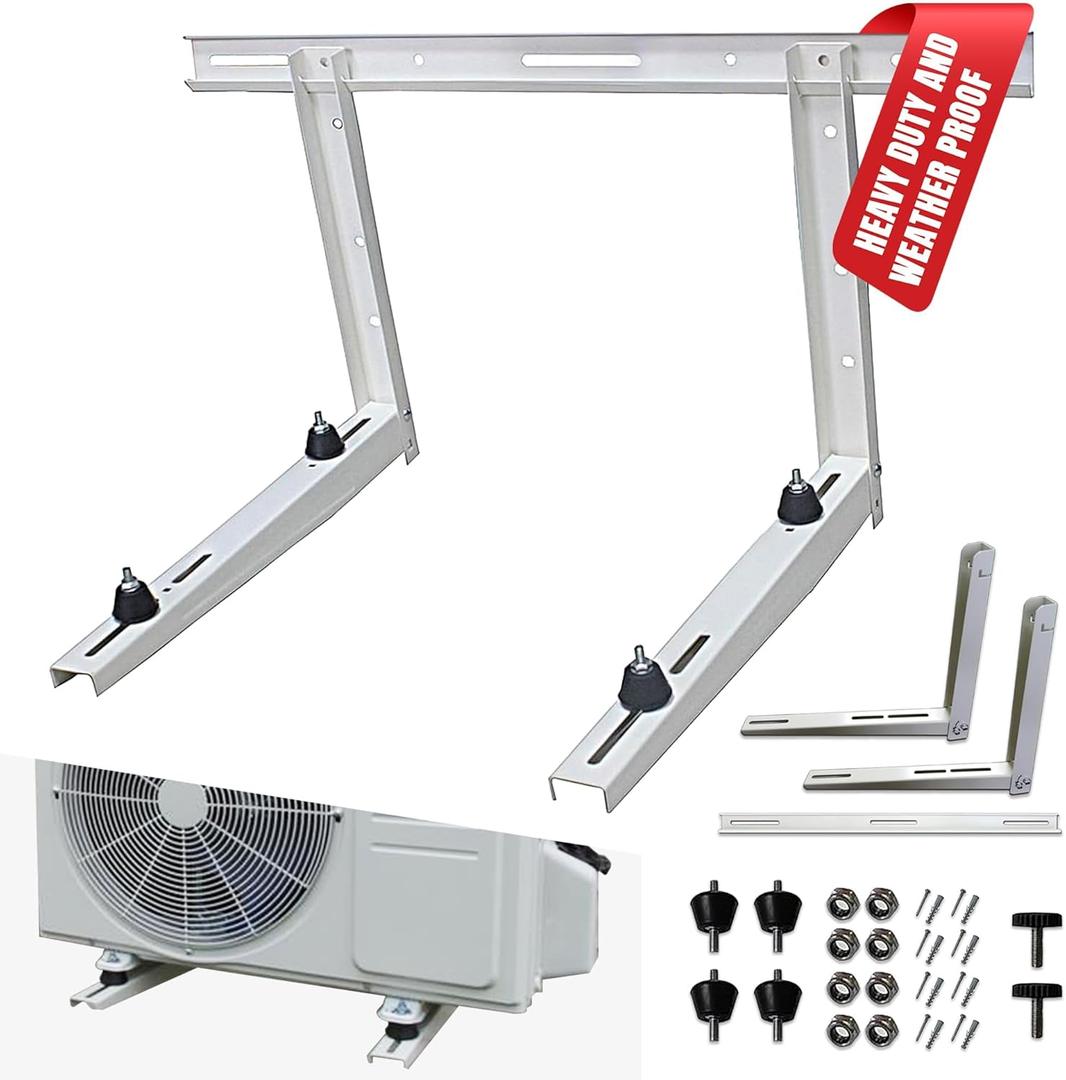 DuctlessAire Outdoor Wall Bracket - Mini Split Mounting Bracket - Ductless Air Conditioner Wall Mount - Mini Split AC/Heating System Accessories for Window AC, HVAC, Heat Pump & More (9000-36000 BTU) DuctlessAire Outdoor Wall Bracket - Mini Split Mounting Bracket - Ductless Air Conditioner Wall Mount - Mini Split AC/Heating System Accessories for Window AC, HVAC, Heat Pump & More (9000-36000 BTU)