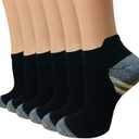 Copper Compression Socks Women and Men 6 Pairs - Circulation Arch Support Plantar Fasciitis Running Ankle Socks, S/M