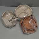 10 Pack Silicone Baby Feeding Set, Toddlers Led Weaning Feeding Supplies with Suction Baby Bowl Divided Plate Adjustable Bib Soft Silicone Spoon Fork, Infant Self Eating Utensil Set (Beige, Orange)