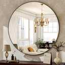 HARRITPURE Round Mirror 30 Black Wall Mounted Circle Mirrors Vanity Mirror with Brushed Aluminum Alloy Frame Modern Decoration for Bathroom, Living Room, Vanity, Bedroom, Entryway