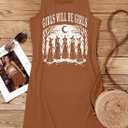 Summer Sundress for Women Graphic Mini Tank Dress Sleeveless Beach Dresses Short Casual Sun Dresses (Brown, M)