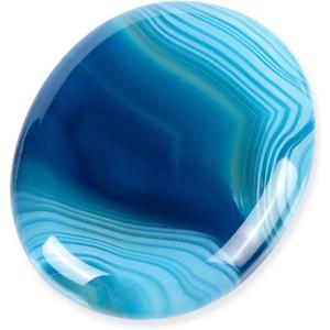Artistone Blue Agate Crystal Thumb Worry Stones, Healing Crystal Polished Palm Pocket Chakra Gemstones for Anxiety, Stress, Reiki Gift 2.0"
