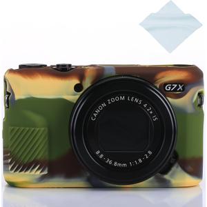 Yisau G7X / G7X Mark II Camera Silicone Case, Ultra Thin Lightweight Rubber Soft Silicone Case Bag Cover for Canon PowerShot G7X / G7X Mark II with Microfiber Cloth - ArmyGreen