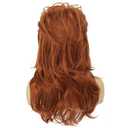 80s Women Brown Mullet Wig Long Wavy Ginger Bouffant Synthetic Hair wigs for Married Housewife Vintage Costume or Halloween Party