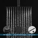 16 Inch Ceiling Mount Matte Black Shower System Bathroom Luxury Rain Mixer Shower Combo Set Ceiling Rainfall Shower Head System (Contain Shower Faucet Rough-in Valve Body and Trim Kit)
