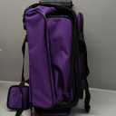 Goloni Double Roller 2 Ball Bowling Bag with Separate Shoe Compartment,2 Ball Bowling Bag with Wheels,Retractable Handle Extends to 40" (Purple)