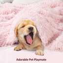 DREAMNINE Decorative Oversized 850GSM Plush Fluffy Feather Faux Fur Throw Blanket 60" x 71",Soft Long Shaggy Fuzzy Blankets, Double Sided Warm Elegant Furry Blanket for Valentine Gift, Twin Size, Pink