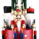 Nutcracker Music Box Wooden Nutcracker Soldier Toy Handmade Nutcracker Figures Christmas Nutcrackers Soldiers Wind up Musical Box Clockwork Christmas Music Box for Gift Home Decor (Stylish Style)