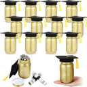 Suclain 12 Sets Graduation Decorations Class of 2025 Graduation Jar Table Centerpieces with Black Cap 2025 Gift Money Ideas for College High School Congrats Grad Party Supplies