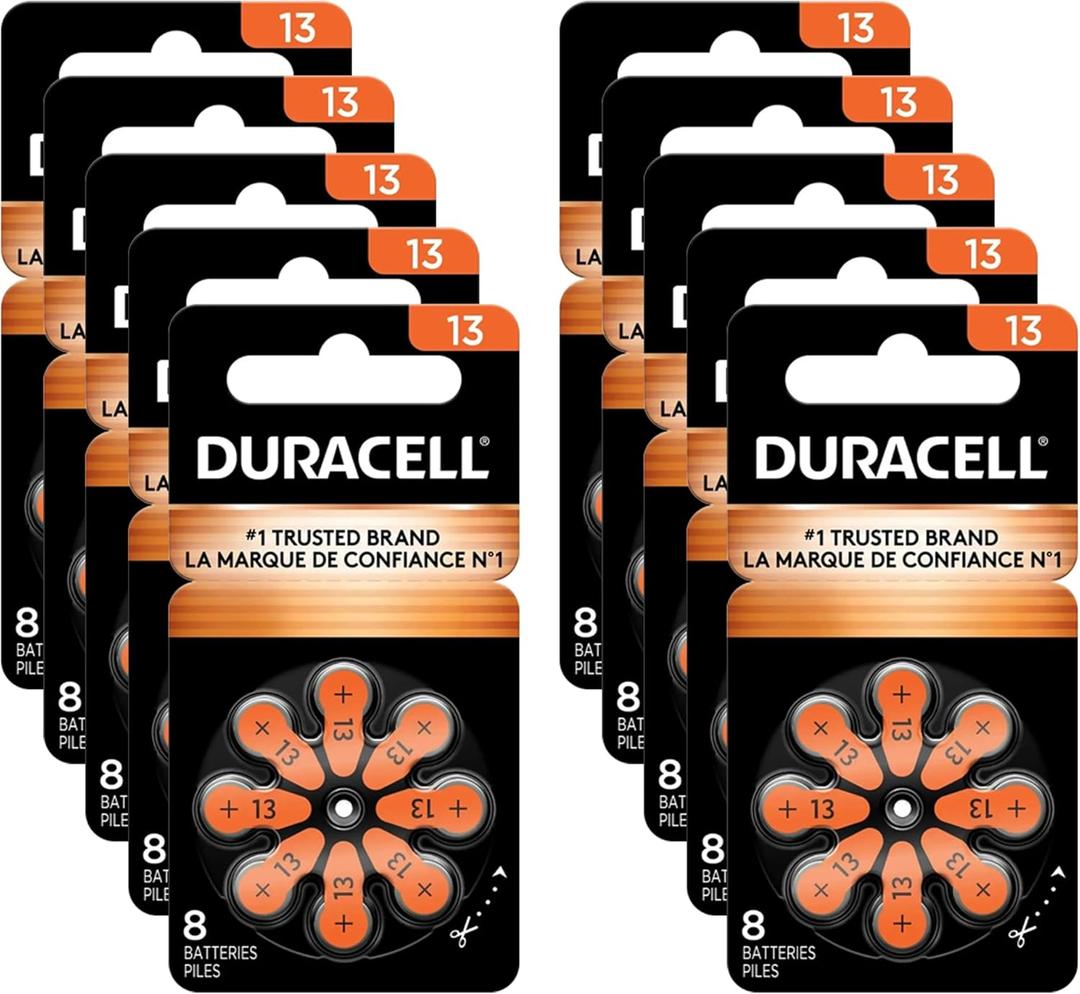 Duracell Activair Hearing Aid Batteries: Size 13 (80 Batteries) (10 Count (Pack of 8))