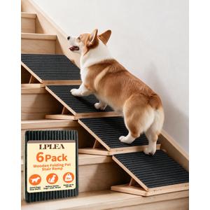 6 Pack Upgraded Dog Ramps for Stairs, Adjustable Portable Pet Steps