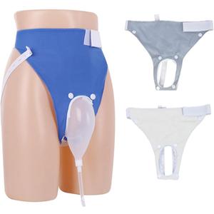 Urine Collection Bag Condom Catheters for Men Reusable Portable Silicone Urinal with 2 Urine Catheter Bags (Elderly Men-Blue+White+Grey)