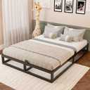Bilily 10 Inch Queen Bed Frame with Steel Slat Support,Low Profile Queen Metal Platform Bed Frame Support Mattress Foundation,No Box Spring Needed,Easy Assembly,Noise Free