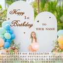 Custom Name Happy Birthday Sign Decal for Backdrop Birthday Party Decoration Sticker for Balloon Arch DIY Ages Birthdays Welcome Signs Kids Adult Birthdays Vinyl Letters for Banner Wall Party Supplies