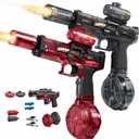 Electric Water Guns for Adults Kids, Automatic Squirt Gun with 26FT Range, Super Blaster Soaker High Capacity Pistol for Swimming Pool Party Toy ColorBlast LED Electric Water Gun (1BK+1R)
