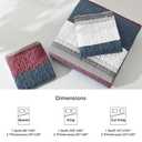 Litanika Quilt Queen Size Blue and Red, Stripe Patchwork Summer Bedspread Coverlet 3 Pieces, Soft Lightweight Polyester Quilted Bedding Set for All Season(1 Quilt, 2 Pillowcases)